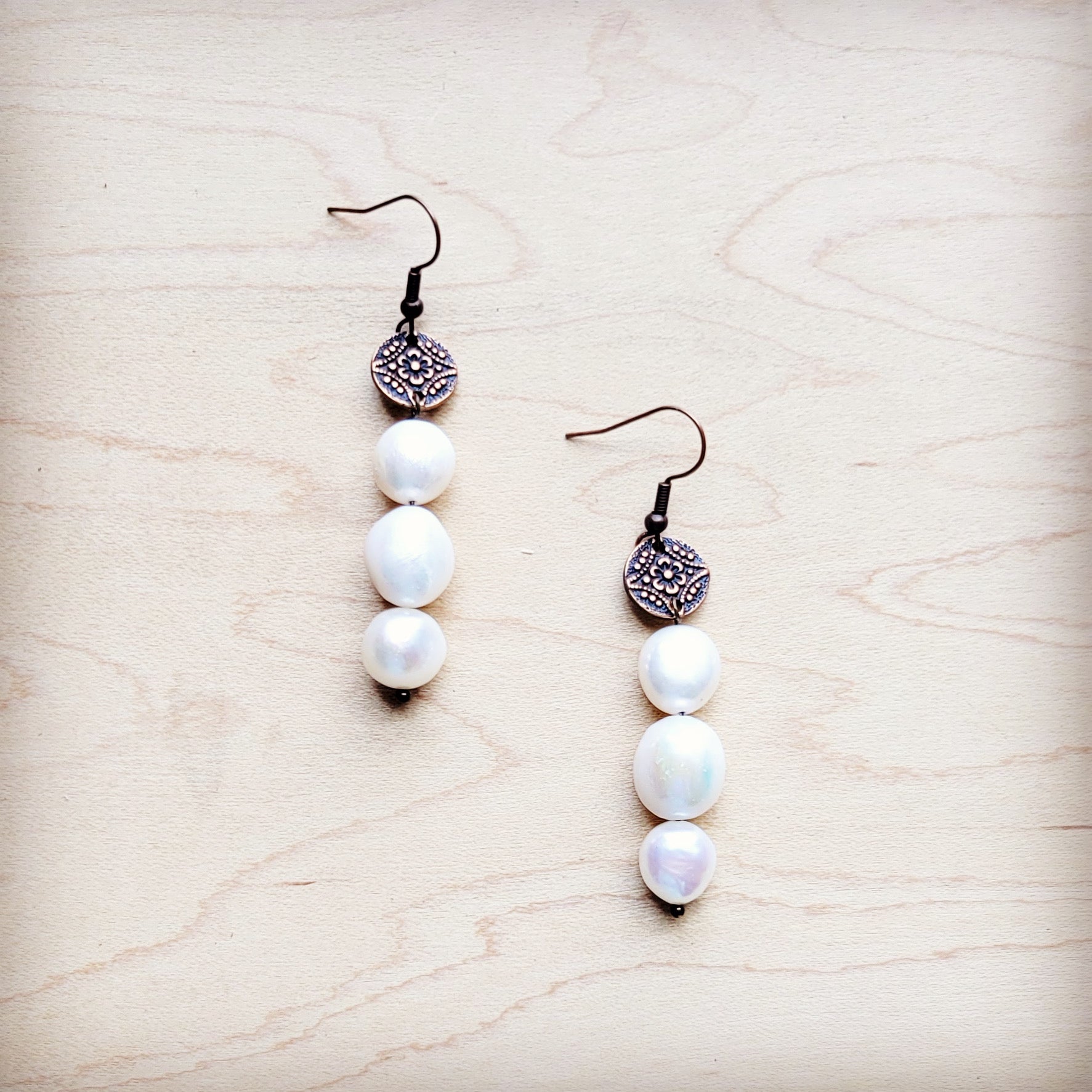 JJ Genuine Freshwater Potatoe Pearl Earrings Wedding Collection 220i