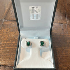 Kelly Herd Green Horseshoe Earrings
