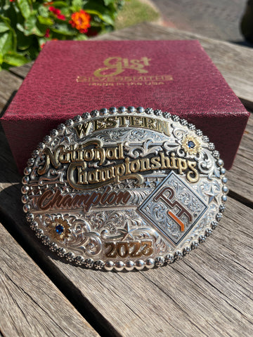 Customizable Eastern and Western National Champion Buckle