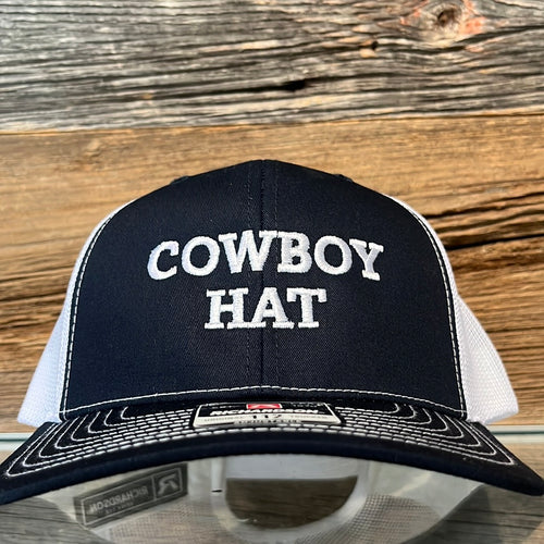 Cowboy Hat Cap - Navy/White