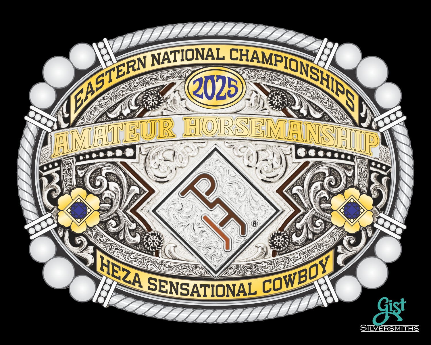 Customizable Eastern and Western National Champion Buckle