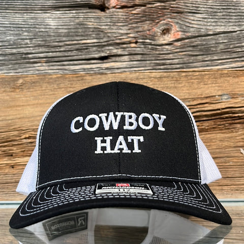 Cowgirl Hat Cap - Black/ White