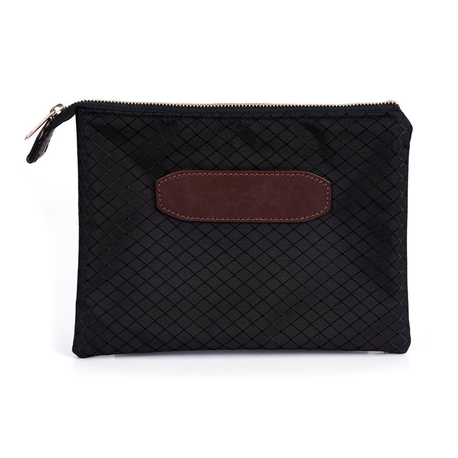 Wristlet Black w Leather Accents WSP