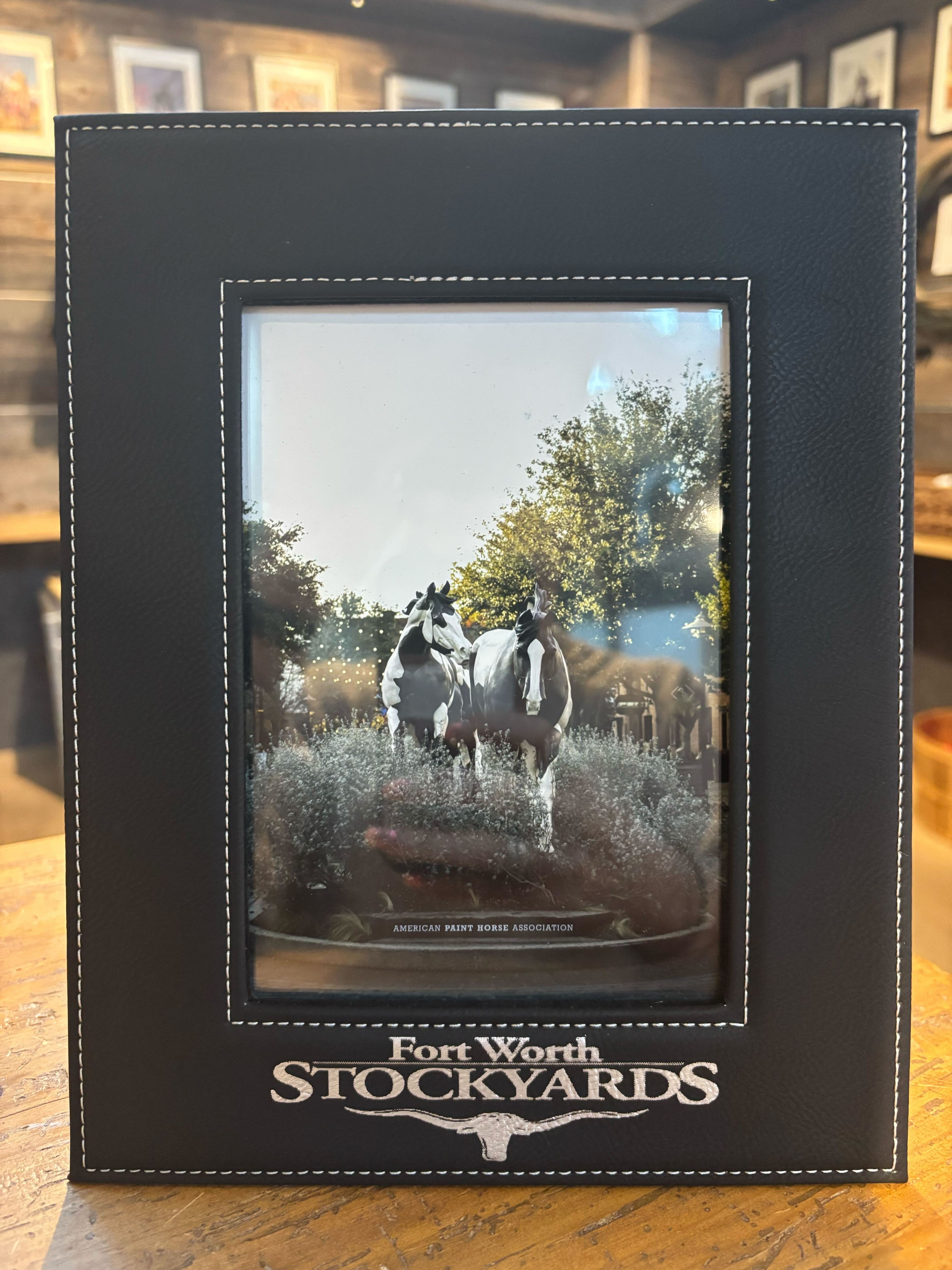Leather Picture Frame - Fort Worth Stockyards 5x7 Black