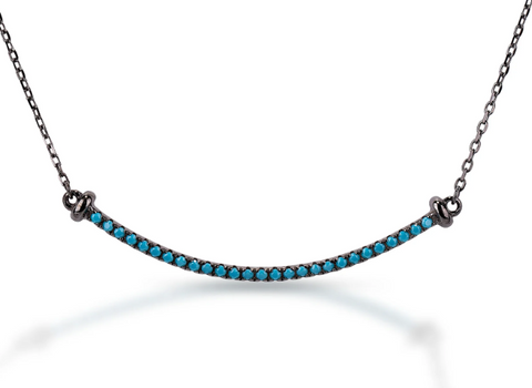 Kelly Herd 2 Stranded Necklace with Turquoise and CZ