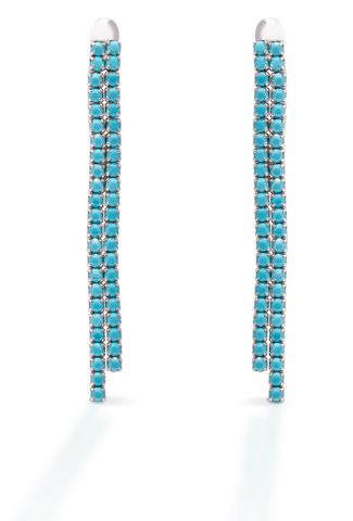 Kelly Herd 2 Stranded Necklace with Turquoise and CZ