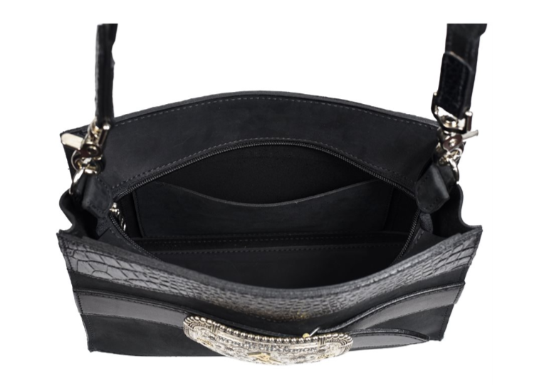 Perri's Leather Buckle Purse - Black