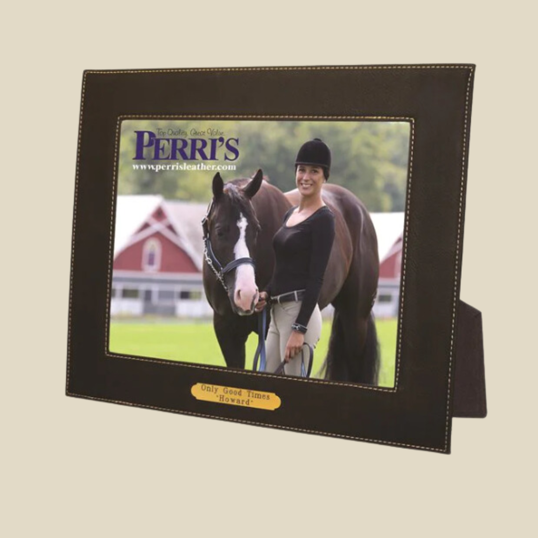 Perri's Leather 8 x 10 Leather Picture Frame with Engraved Plate