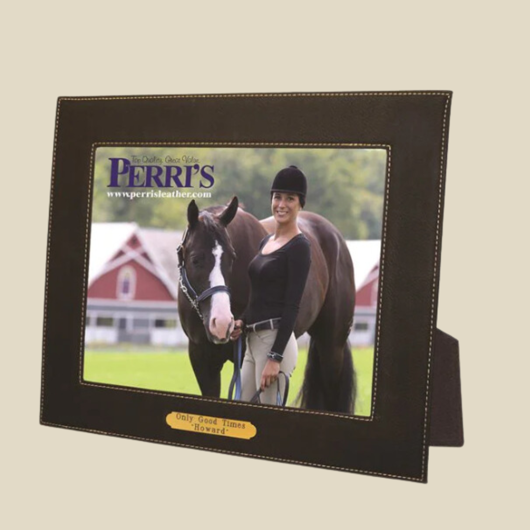 Perri's Leather 5 x 7 Leather Picture Frame with Engraved Plate