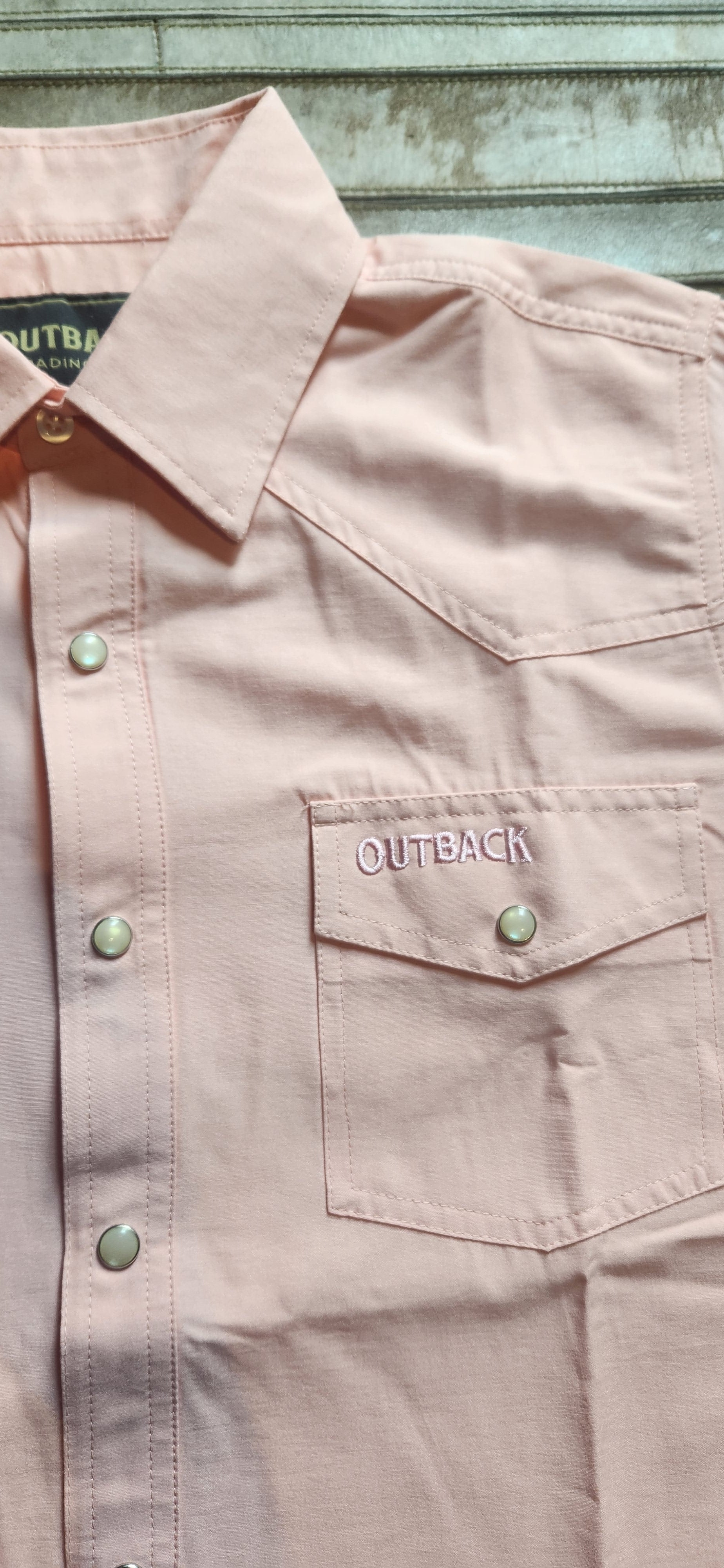Outback Western Pearl Snap - Peach