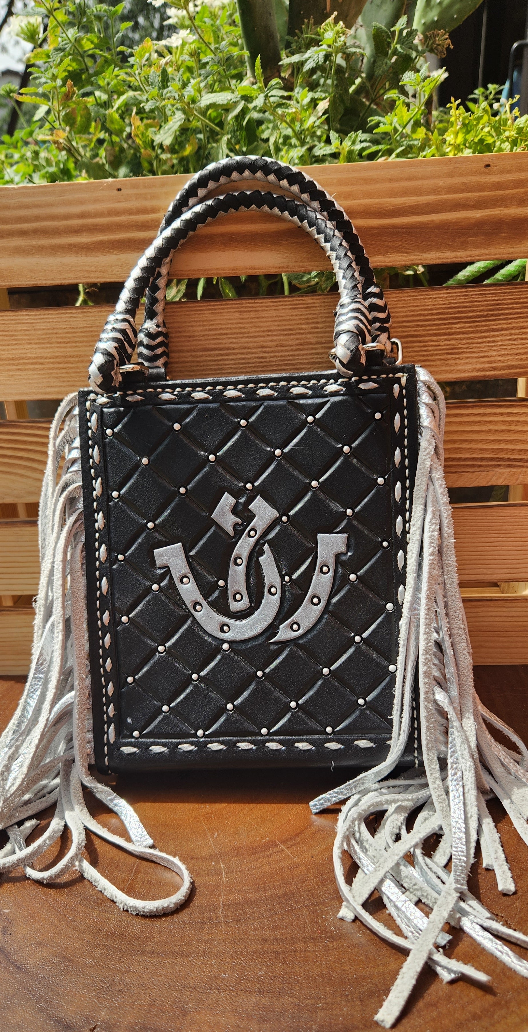 AS - Horseshoe Silver Fringe Handbag