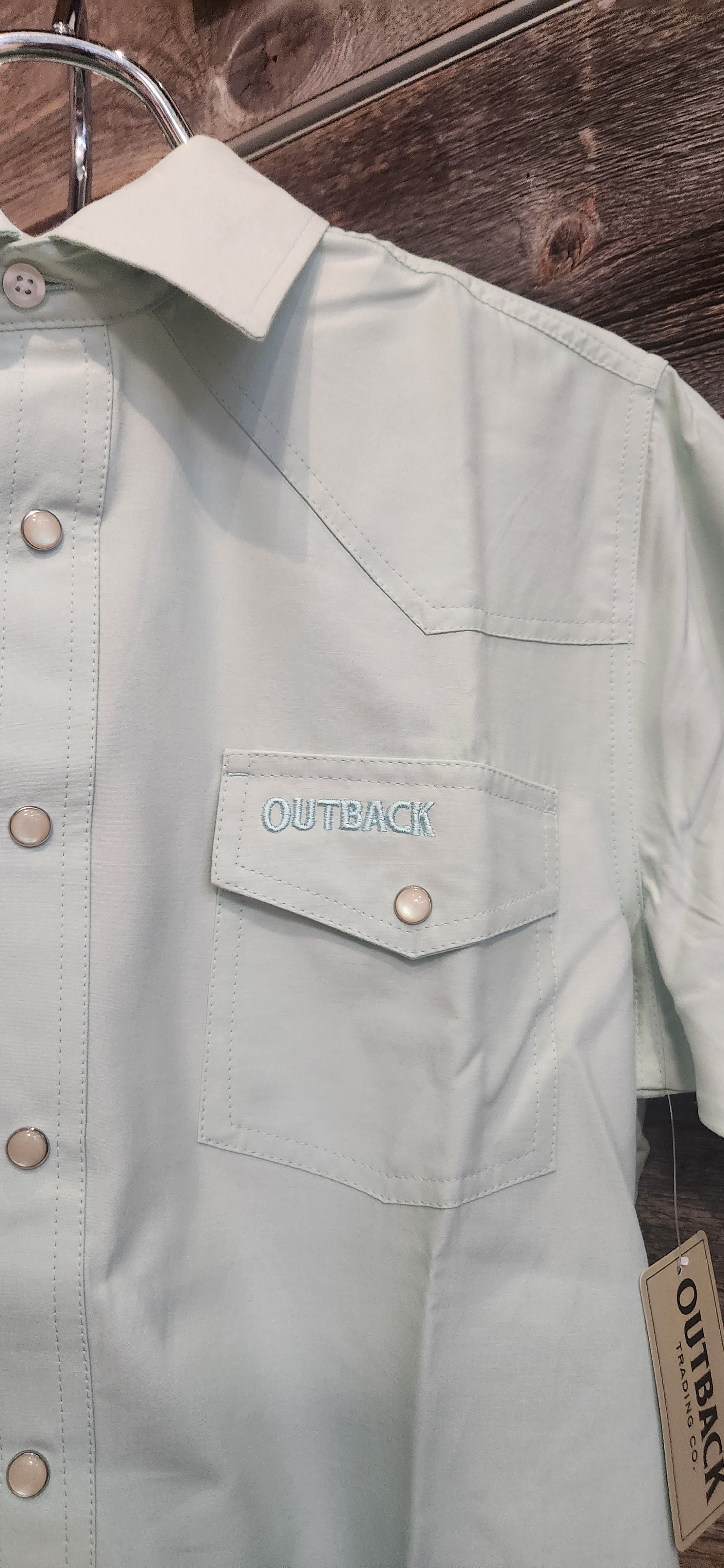 Outback Western Pearl Snap - Mint