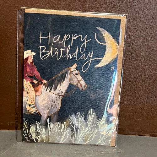 Cosmic Cowgirl Birthday Card- Blank
