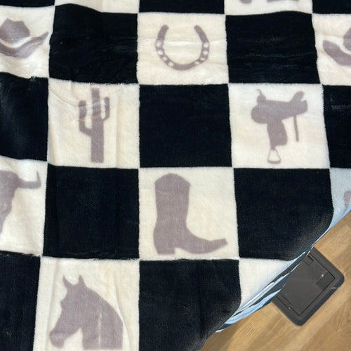 Cowboy Code Checkered Blanket