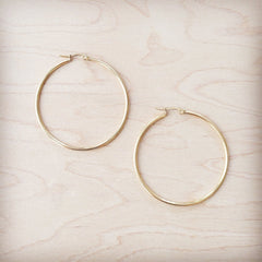 Large Stainless Steel Hoop Earrings 18K Gold Plating 219c