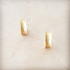 Matte Gold Square Hoop Earrings 200e