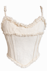 C&C - Denim Daze Cream Crop Top