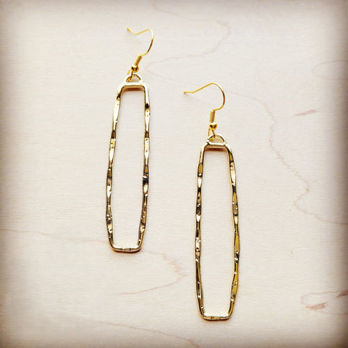 Golden Rectangle Dangle Earrings 212o