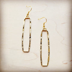 Golden Rectangle Dangle Earrings 212o