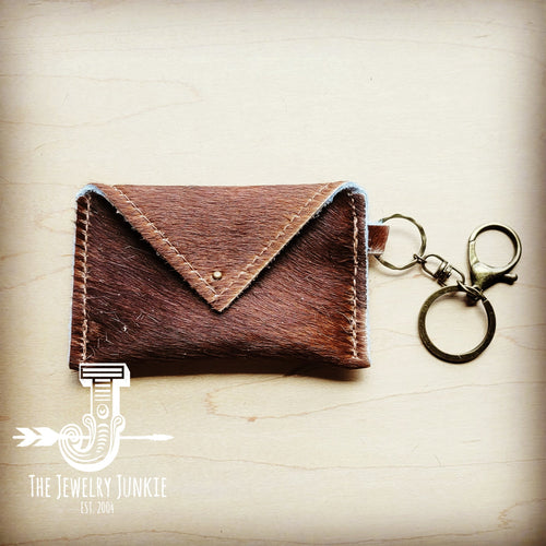 JJ Sierra Credit Card Wallet-Brown/Tan Hair on Hide (600r)