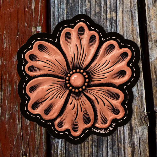 Floral Leather Sticker