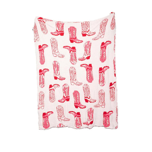 Western Boots Throw Blanket