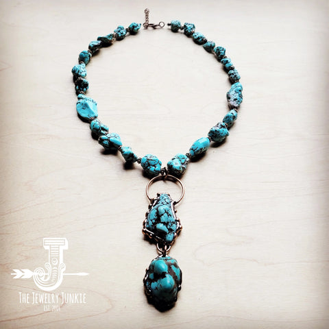 JJ Long Boho Turquoise Beaded Necklace  248c