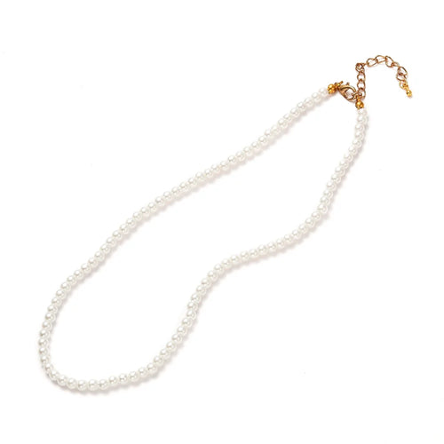 JJ Glass Pearl Collar Necklace 259v-3
