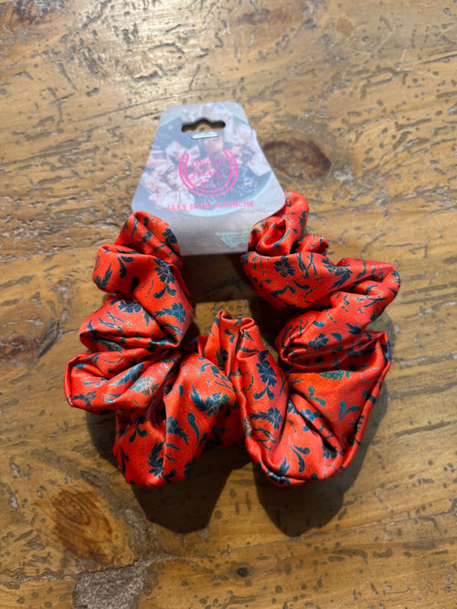 Western Scrunchie - Red Floral