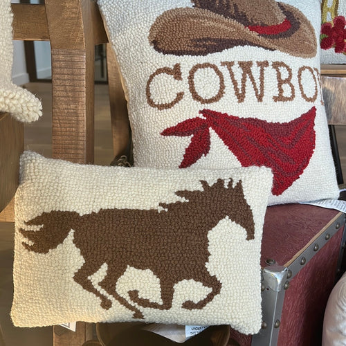 Running Wild Horse Hook Pillow