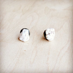 White Turquoise Stud Earrings 224k