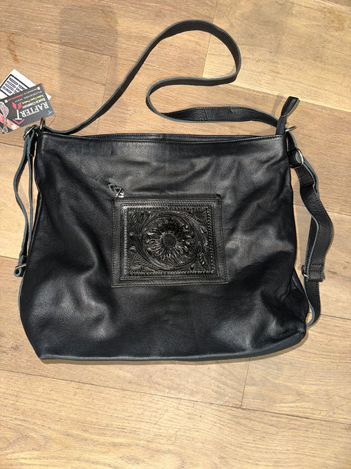 The Saddle Up Sunflower Purse - Black