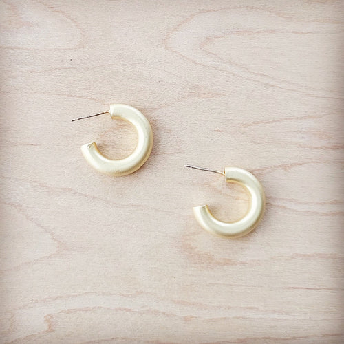 **Matte Gold Hoop Earring 200h