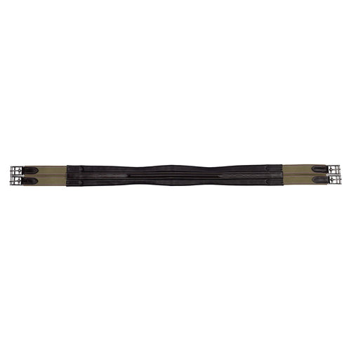SS Triple-Layer Elastic Leather Girth with Fancy Stitching