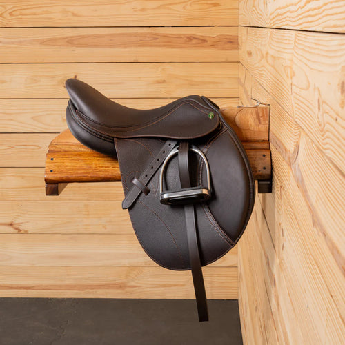 SS Deluxe Wooden Saddle Rack with Spine Stabilizer