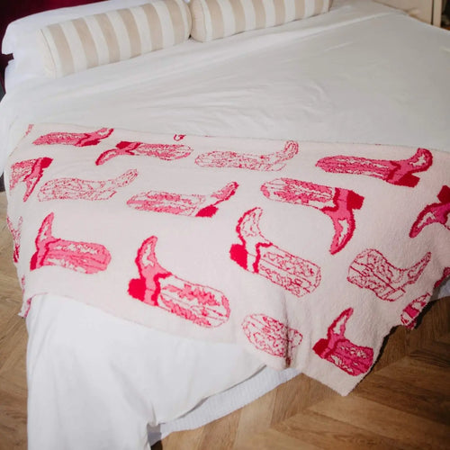 Western Boots Throw Blanket
