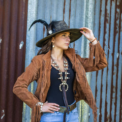 Western White Turquoise w/ Copper Plating Drop Earring 200y