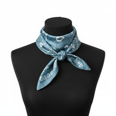 Blue Bandana Print Wild Rag