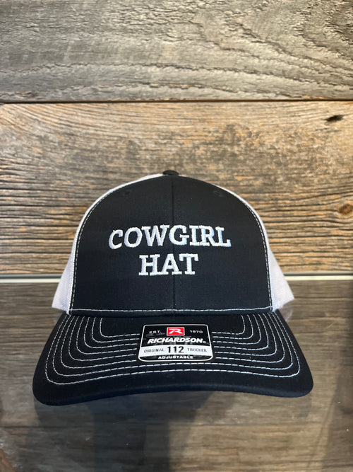 Cowgirl Hat Cap - Black/ White