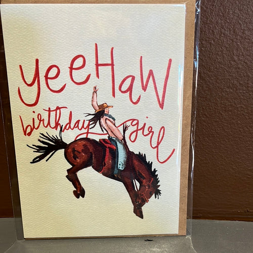 Yeehaw Cowgirl Card- Blank