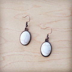 Western White Turquoise w/ Copper Plating Drop Earring 200y