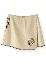C&C - Classic Cowgirl Ivory Skort / Black Stitch