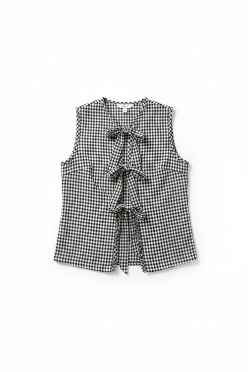 Gingham Bow Vest