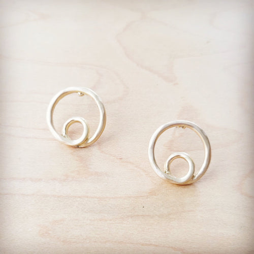 Matte Gold Double Circle Earrings 200g