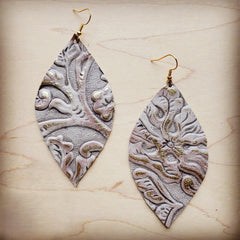 Leather Oval Earrings- Gilded Cowboy 207h