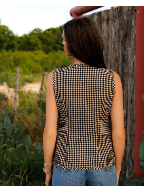 Gingham Bow Vest