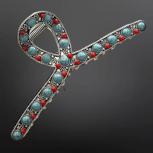 Western Coral Beaded Hair Claw