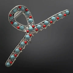 Western Coral Beaded Hair Claw