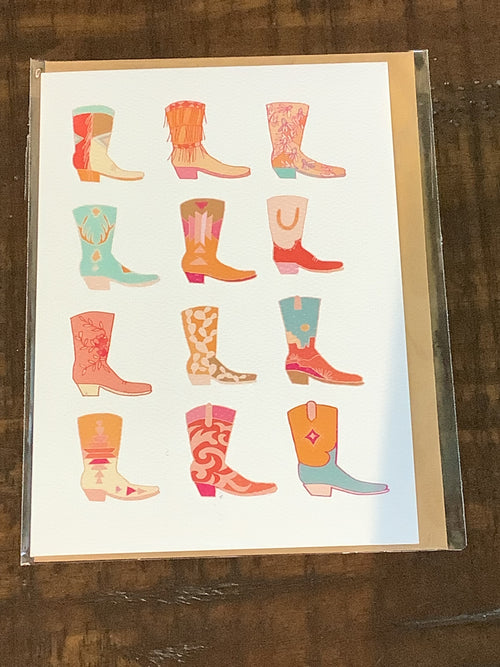 Western Boots Card Blank