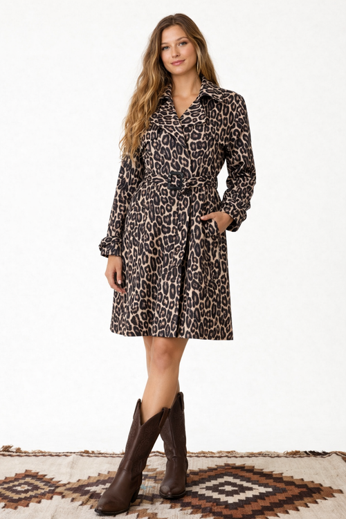 C&C - Glam Cat Duster Leopard Coat